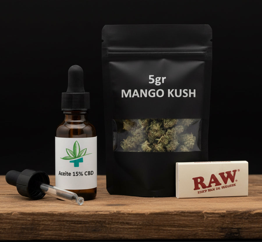 Pack PRODUCTIVIDAD | Aceite 15% + Mango Kush 🥭 + Regalo 🎁 