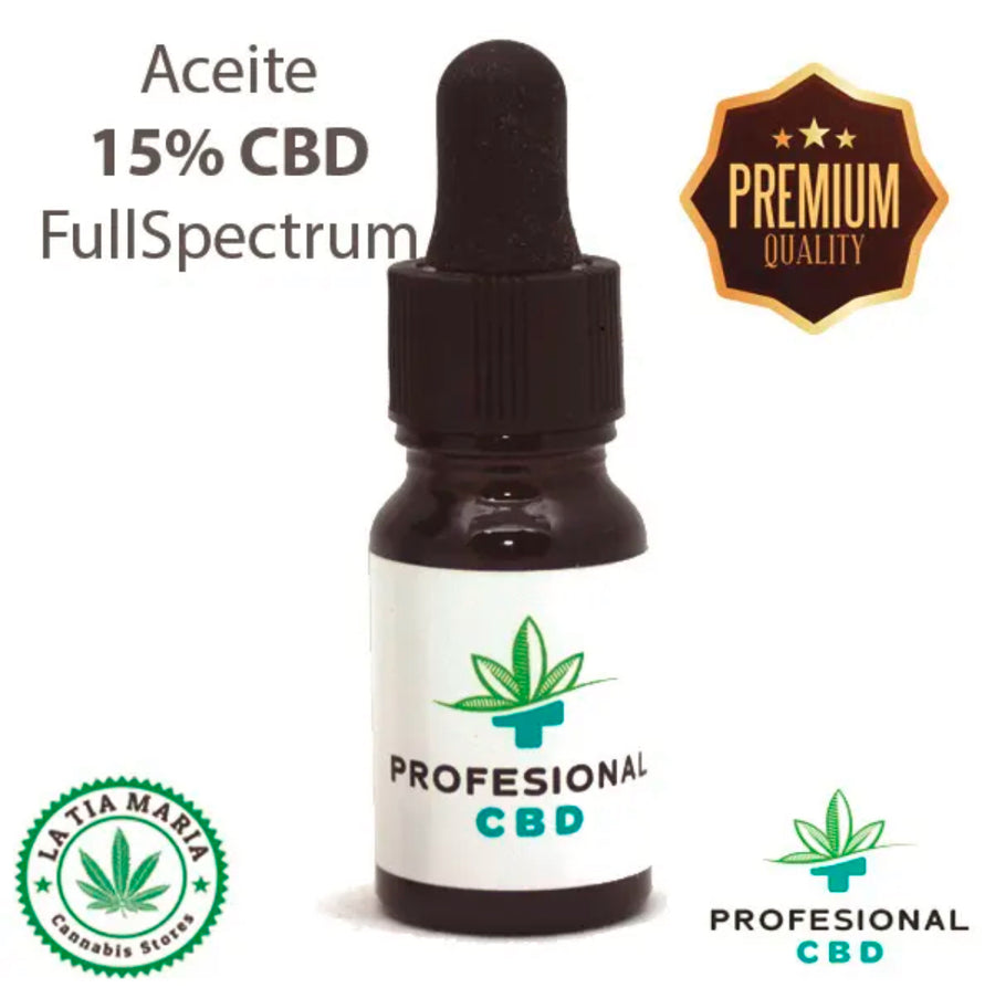 Aceite CBD 15 % Full Spectrum en frasco cuentagotas de 10 ml